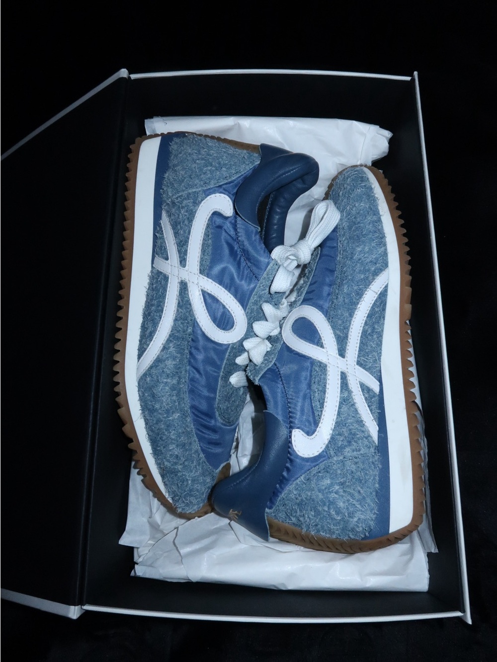 Loewe Flow Runner suede-trimmed denim sneakers - Picture 2 of 4